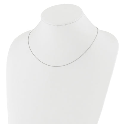 10K White Gold Adjustable .8mm D/C Wheat Chain