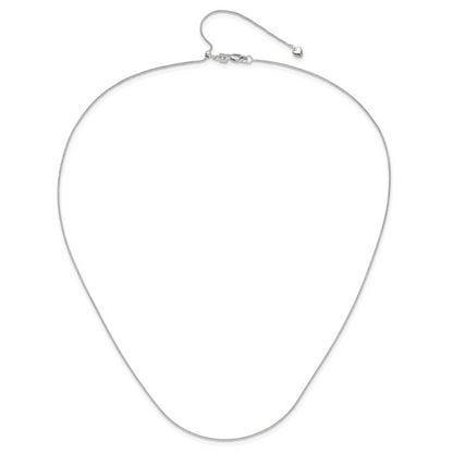 10K White Gold Adjustable .8mm D/C Wheat Chain