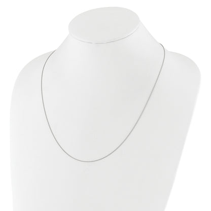 10K White Gold Adjustable .8mm D/C Wheat Chain