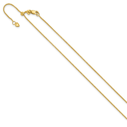 10K Yellow Gold Adjustable 1mm D/C Wheat Chain