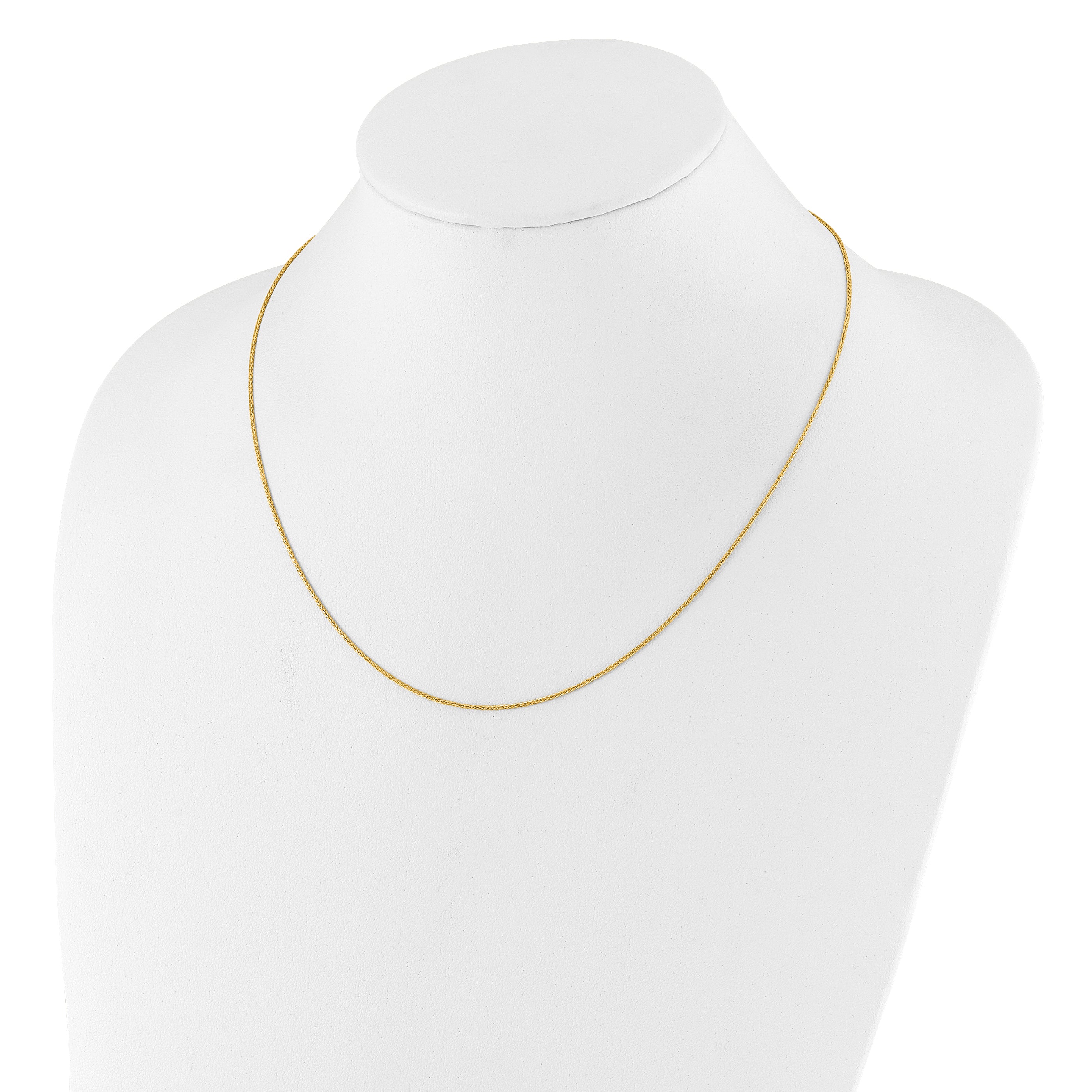 10K Yellow Gold Adjustable 1mm D/C Wheat Chain