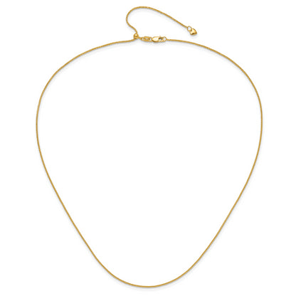 10K Yellow Gold Adjustable 1mm D/C Wheat Chain