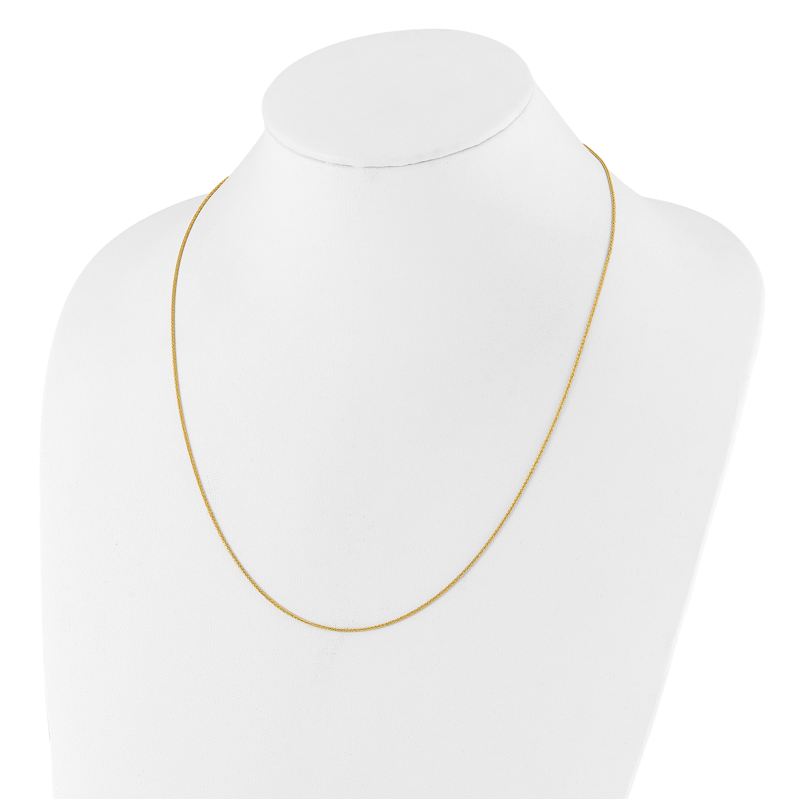 10K Yellow Gold Adjustable 1mm D/C Wheat Chain