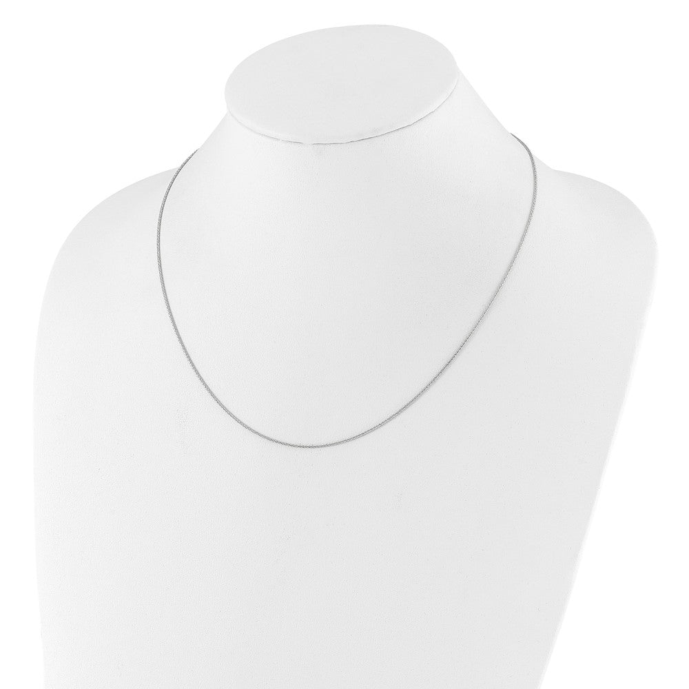 22 Inch 10K White Gold Adjustable 1mm D/C Wheat Chain Necklace