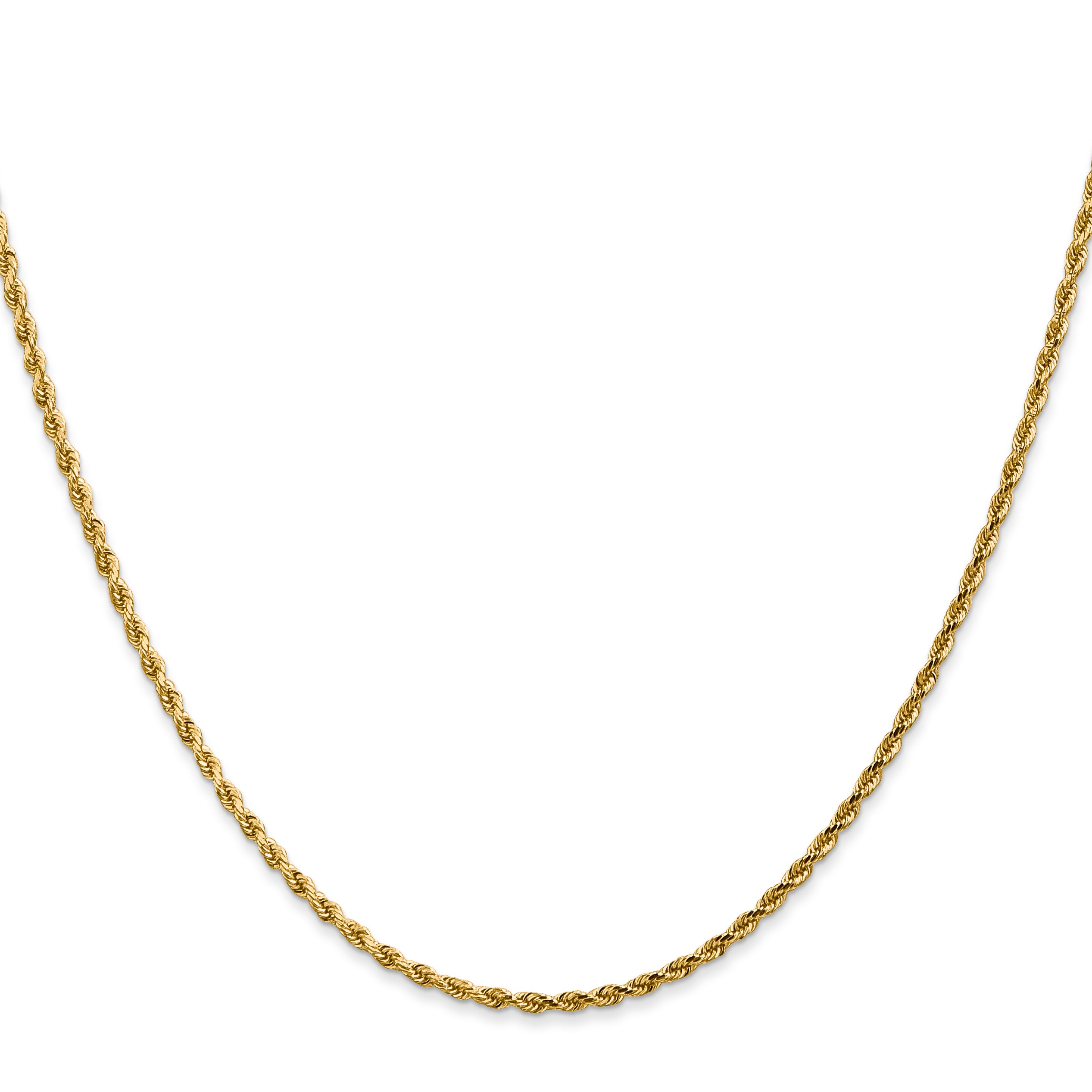 10K White Gold 2mm Diamond Cut Rope Chain