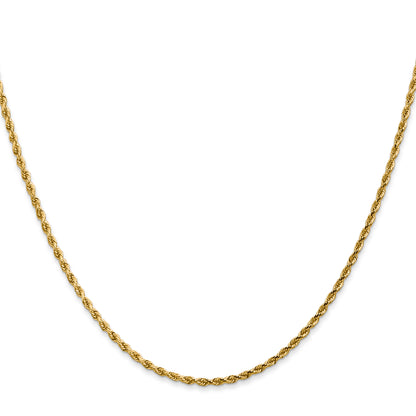10K White Gold 2mm Diamond Cut Rope Chain