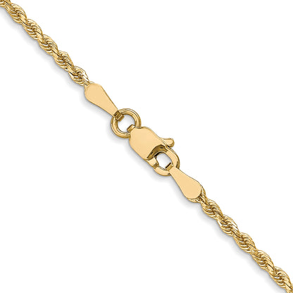 10K White Gold 2mm Diamond Cut Rope Chain