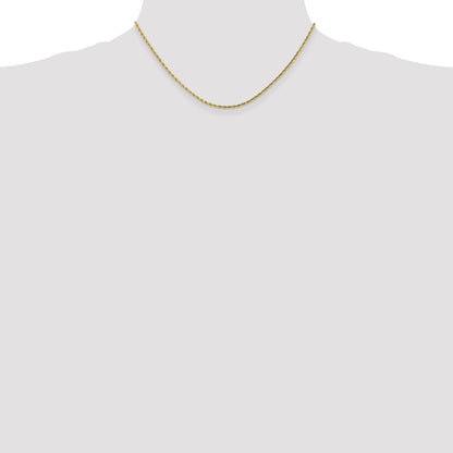 10K White Gold 2mm Diamond Cut Rope Chain