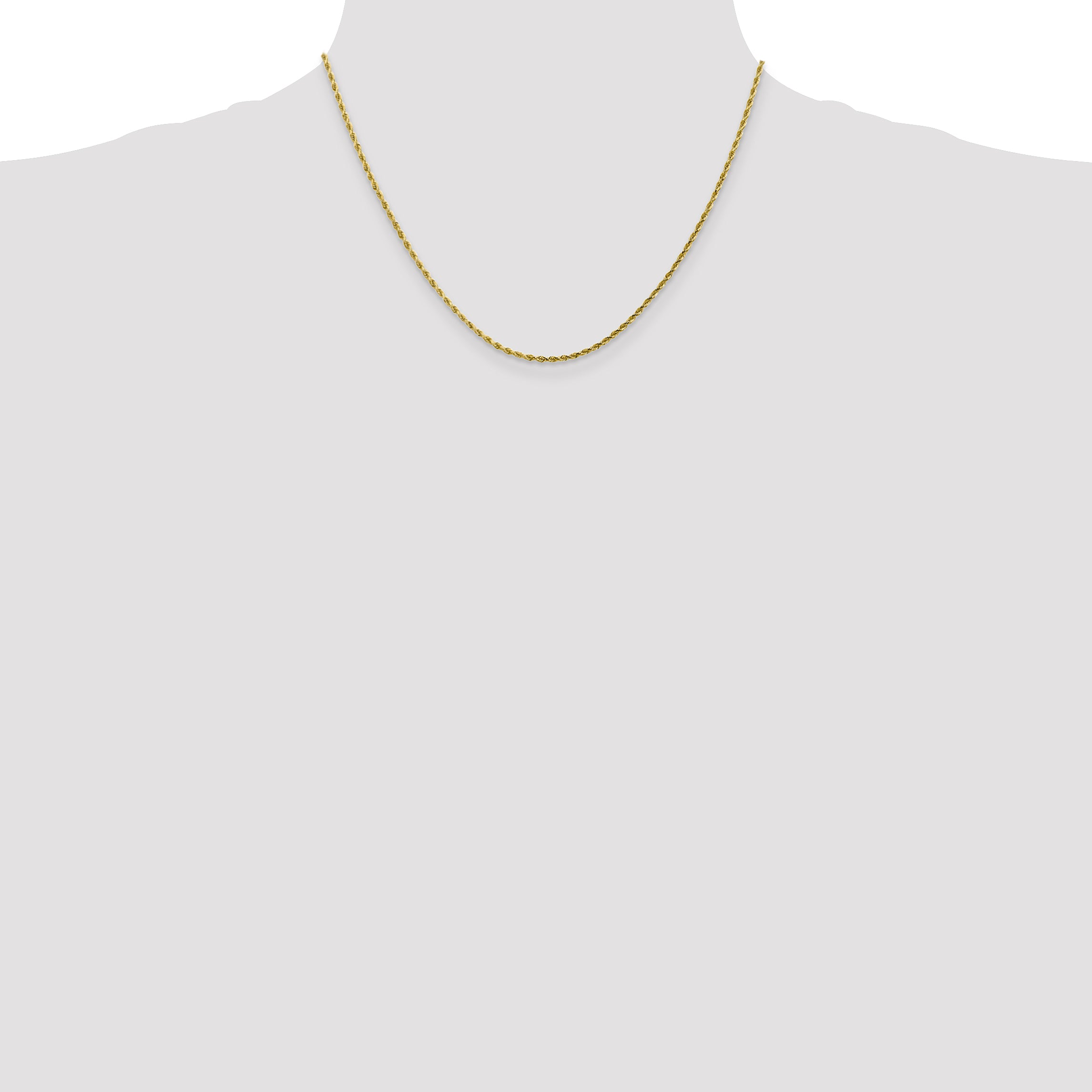 10K White Gold 2mm Diamond Cut Rope Chain