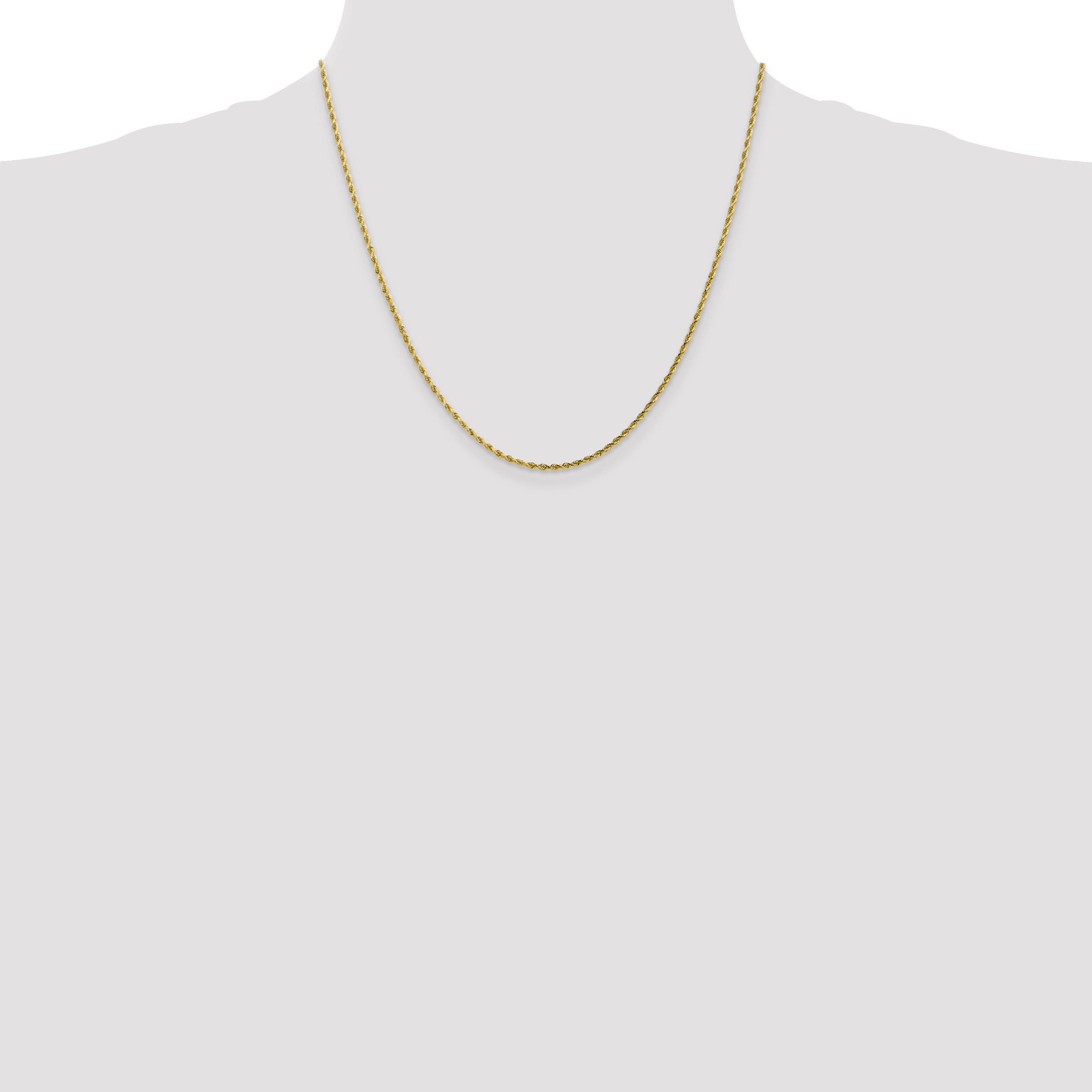 10K White Gold 2mm Diamond Cut Rope Chain