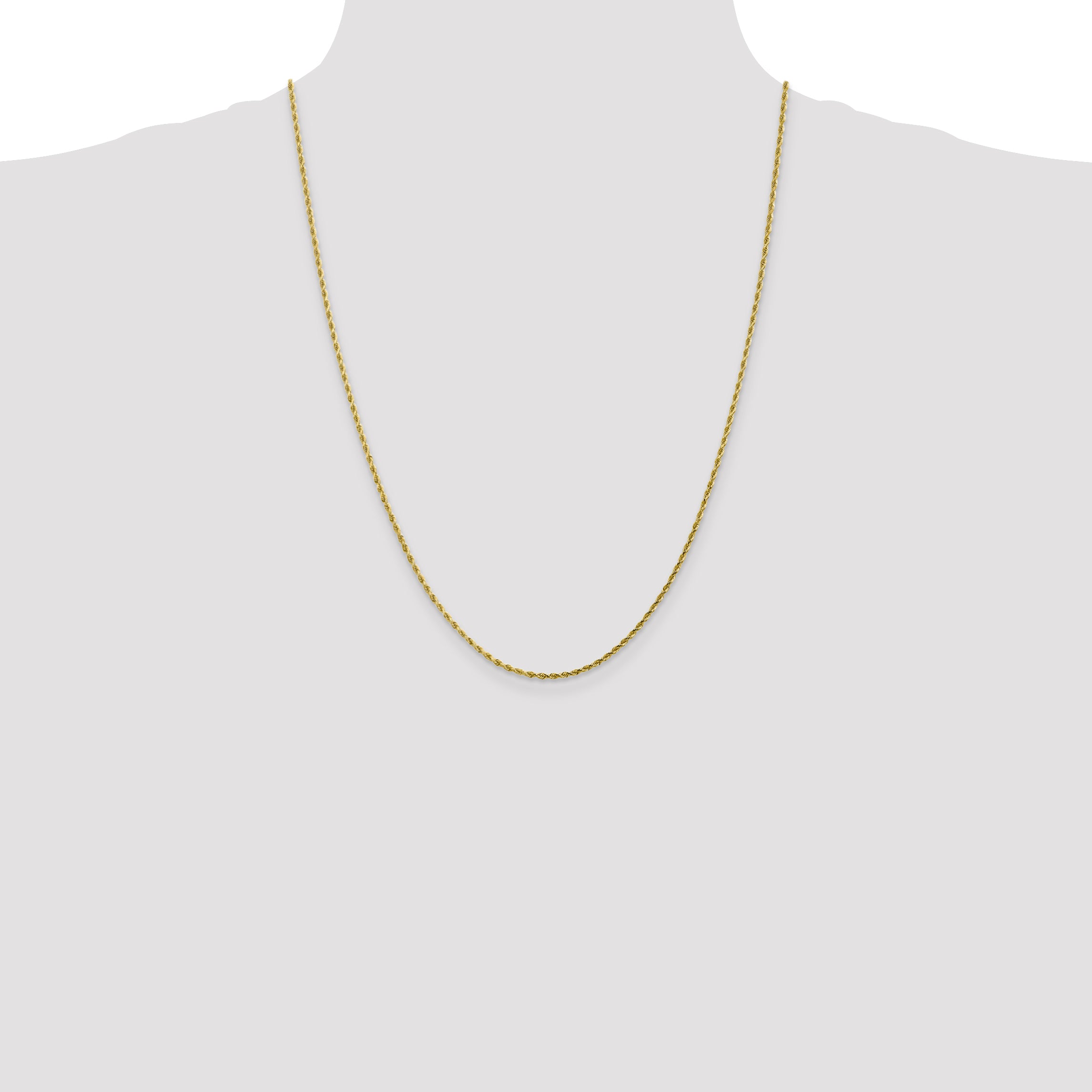 10K White Gold 2mm Diamond Cut Rope Chain