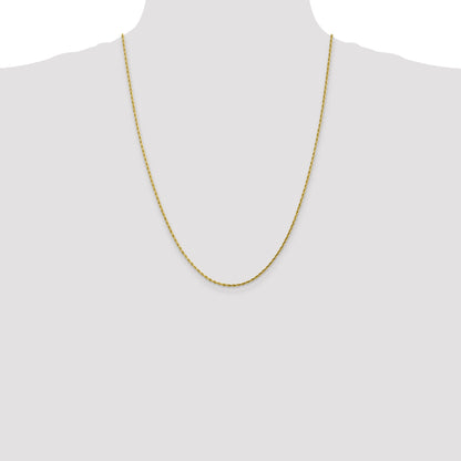 10K White Gold 2mm Diamond Cut Rope Chain
