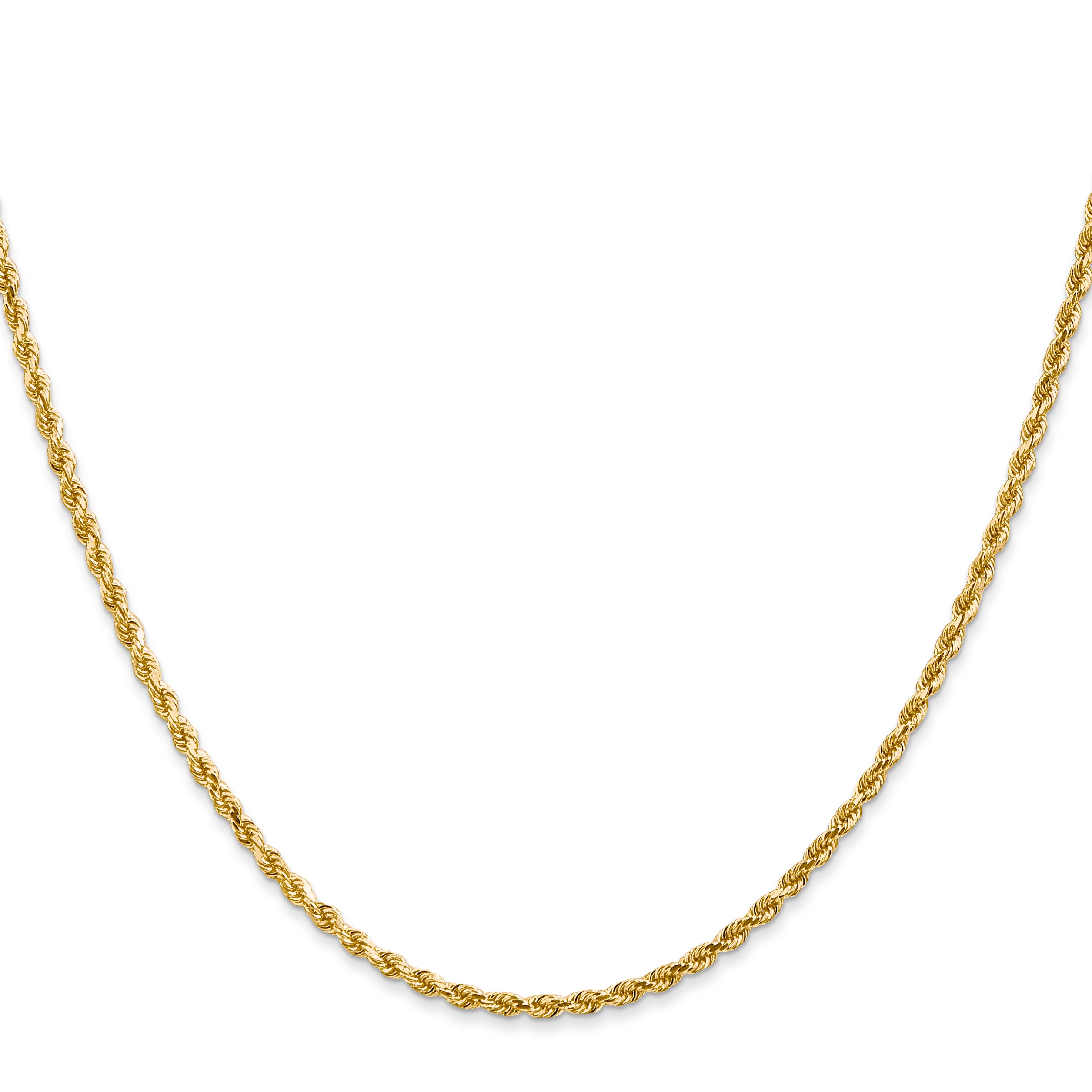 10K White Gold 2.25mm Diamond Cut Rope Chain