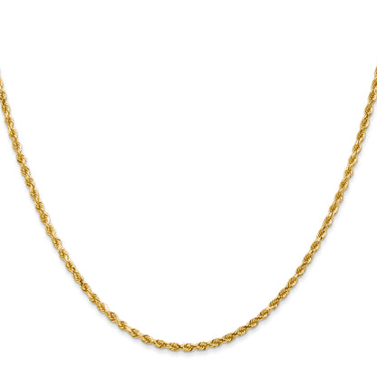 10K White Gold 2.25mm Diamond Cut Rope Chain