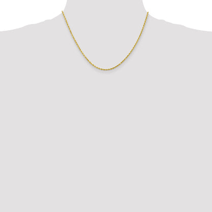 10K White Gold 2.25mm Diamond Cut Rope Chain
