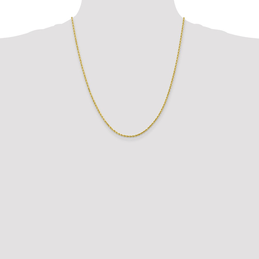 22 Inch 10K White Gold 2.25mm Diamond Cut Rope Chain Necklace