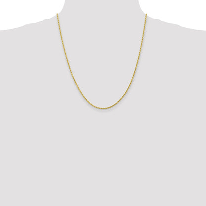 22 Inch 10K White Gold 2.25mm Diamond Cut Rope Chain Necklace