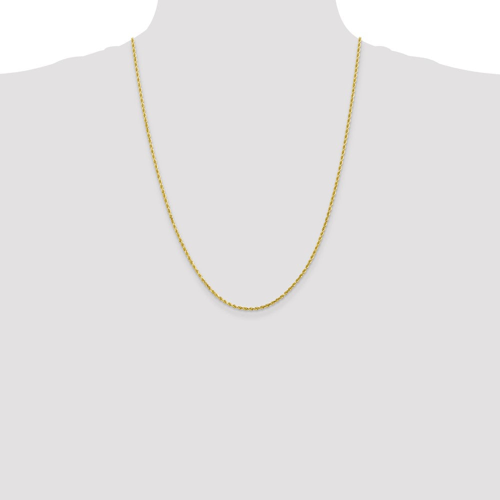 24 Inch 10K White Gold 2.25mm Diamond Cut Rope Chain Necklace