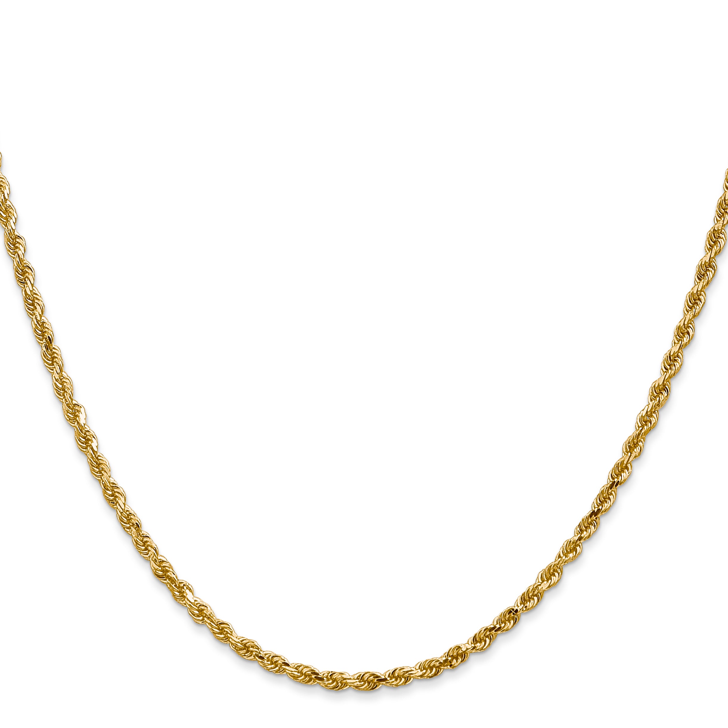 10K White Gold 2.5mm Diamond Cut Rope Chain