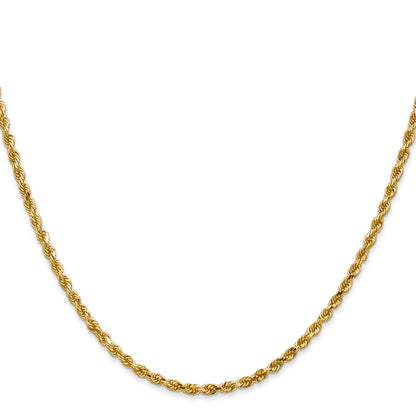 10K White Gold 2.5mm Diamond Cut Rope Chain