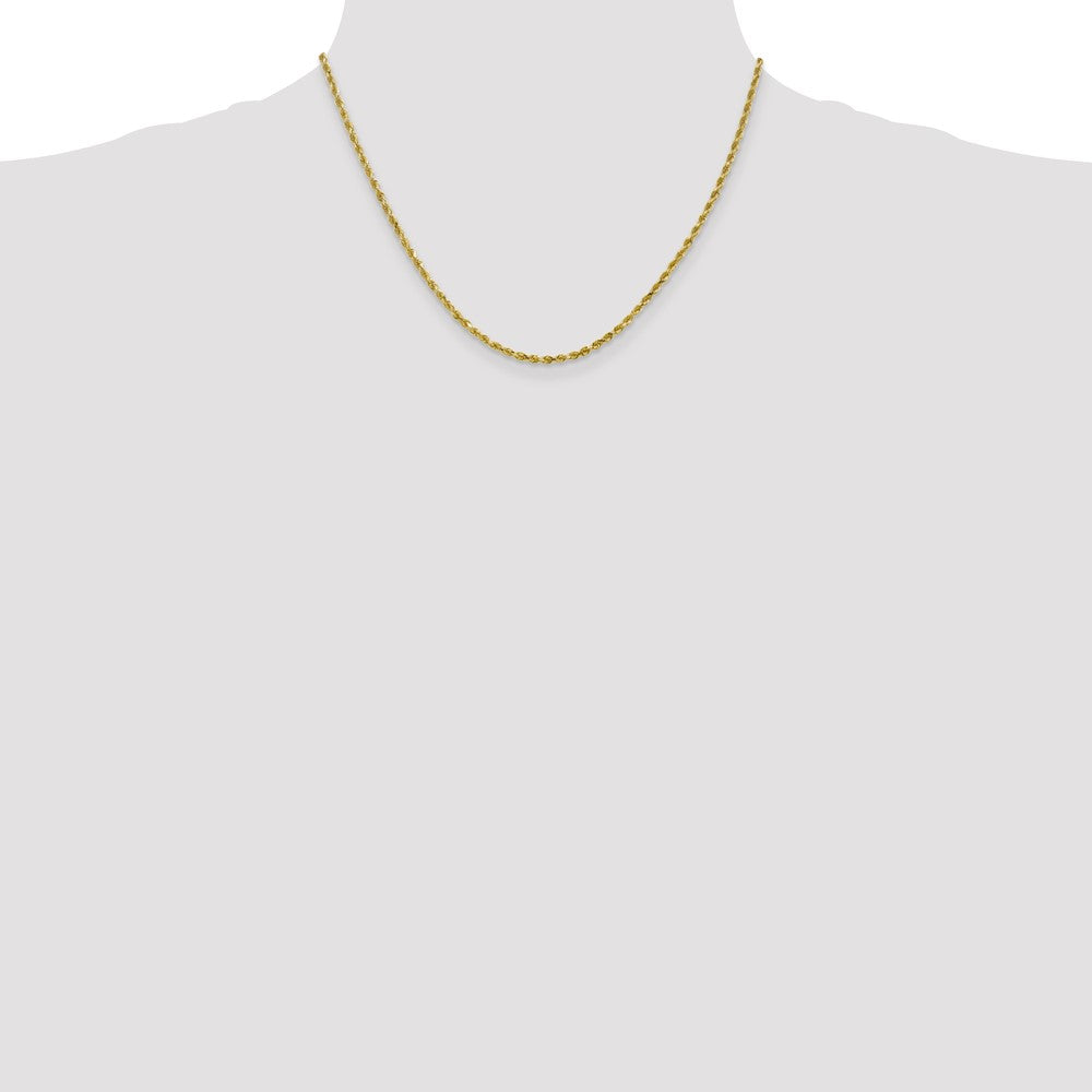 18 Inch 10K White Gold 2.5mm Diamond Cut Rope Chain Necklace