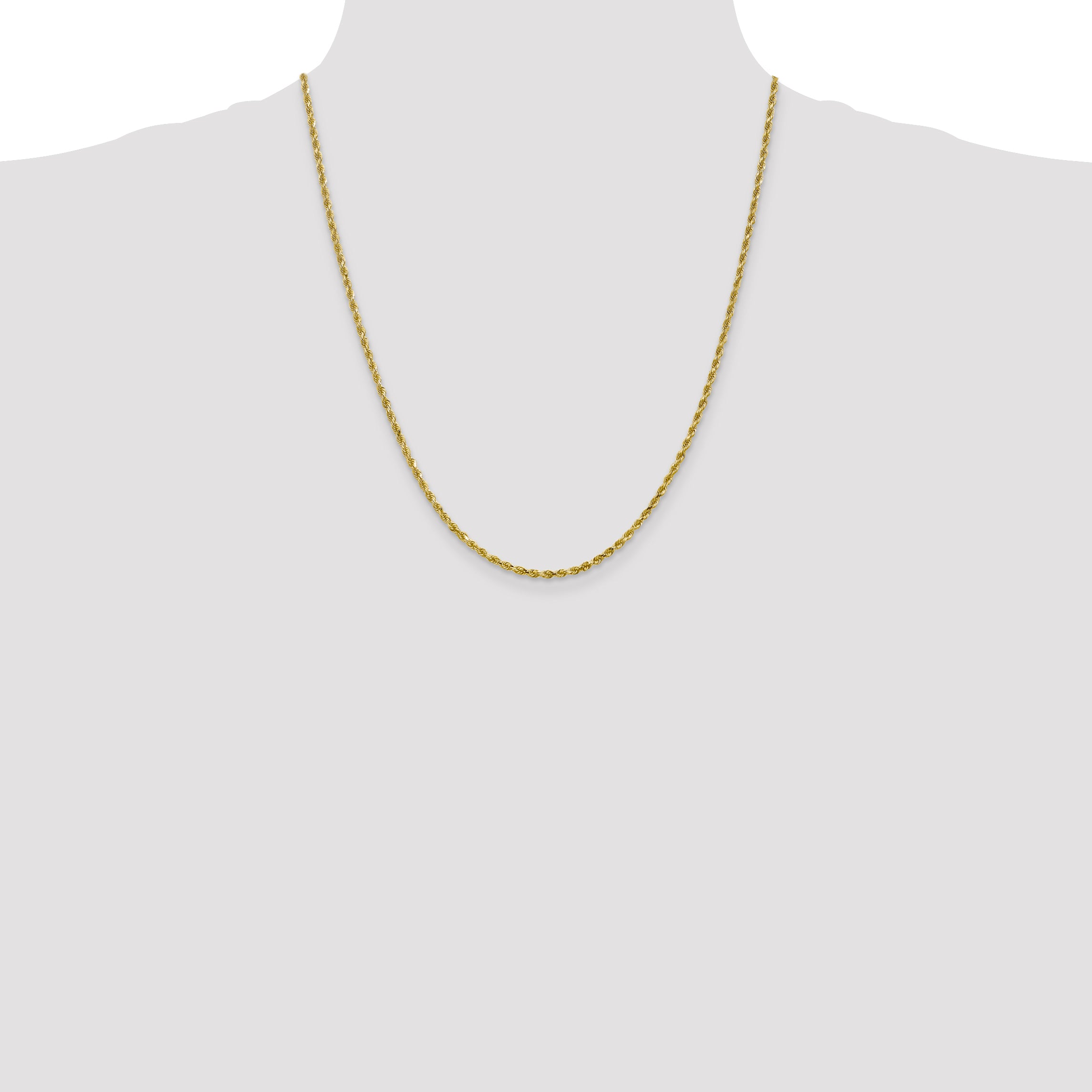 10K White Gold 2.5mm Diamond Cut Rope Chain