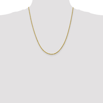 10K White Gold 2.5mm Diamond Cut Rope Chain