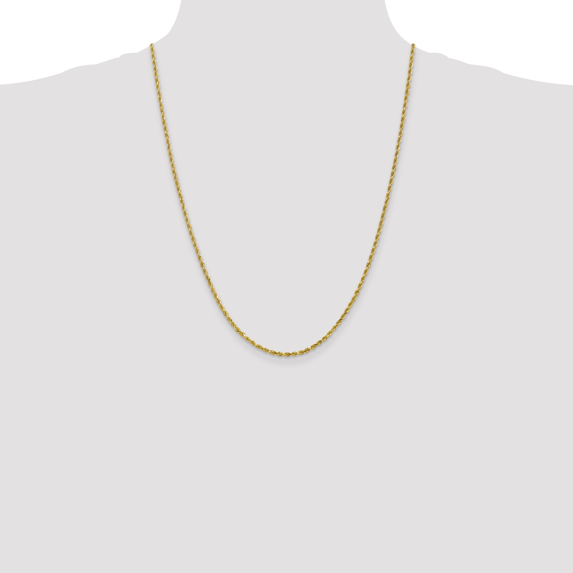 10K White Gold 2.5mm Diamond Cut Rope Chain