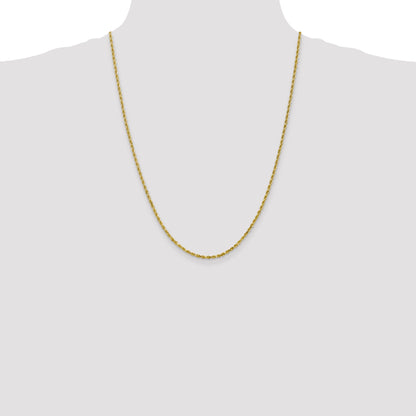 10K White Gold 2.5mm Diamond Cut Rope Chain