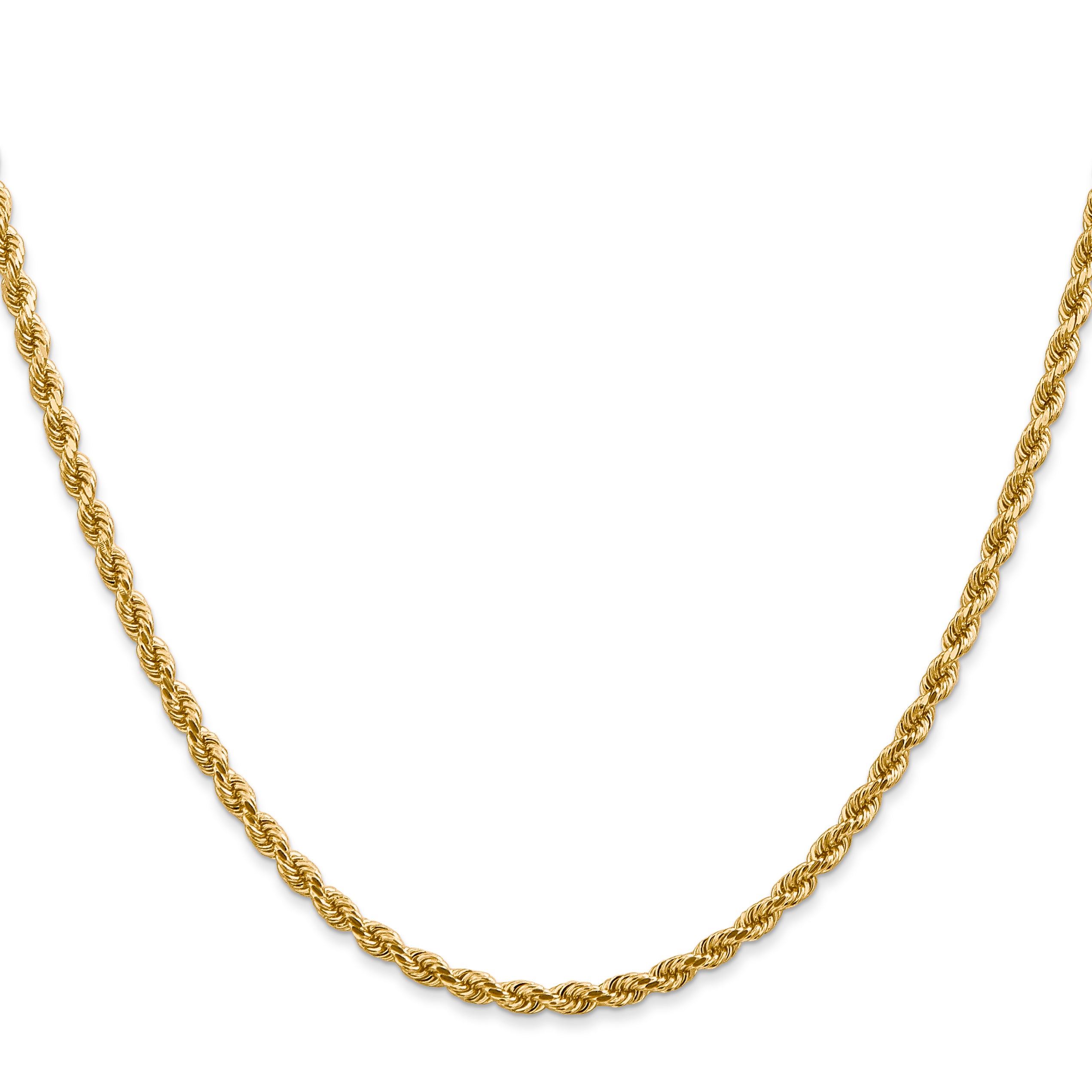 10K White Gold 2.75mm Diamond Cut Rope Chain
