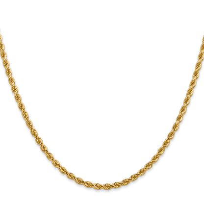 10K White Gold 2.75mm Diamond Cut Rope Chain