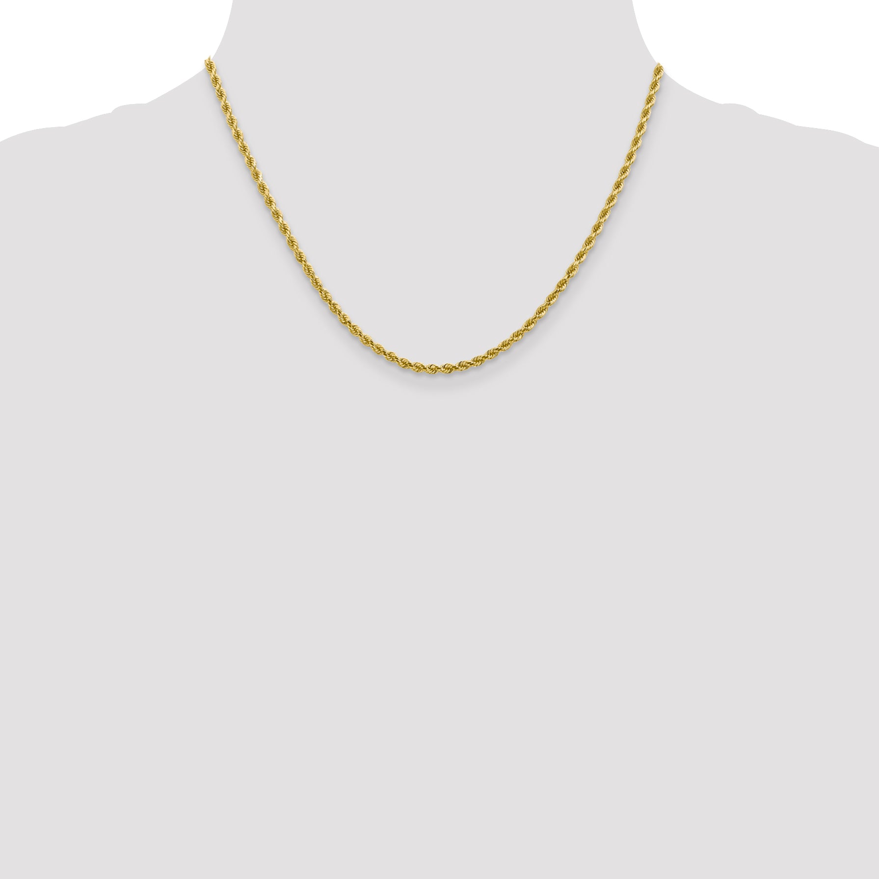 10K White Gold 2.75mm Diamond Cut Rope Chain