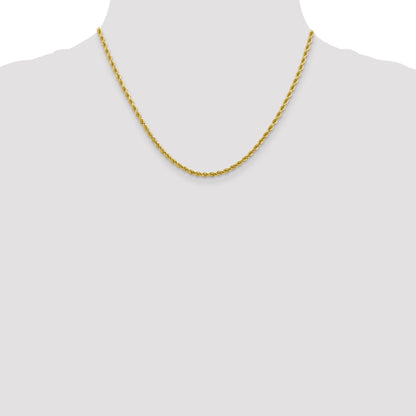 10K White Gold 2.75mm Diamond Cut Rope Chain