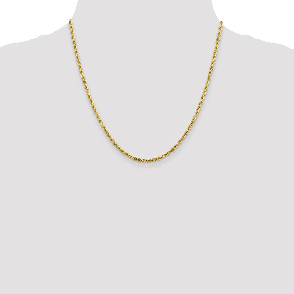 2 Inch 10K White Gold 2.75mm Diamond Cut Rope Chain Necklace