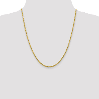 10K White Gold 2.75mm Diamond Cut Rope Chain