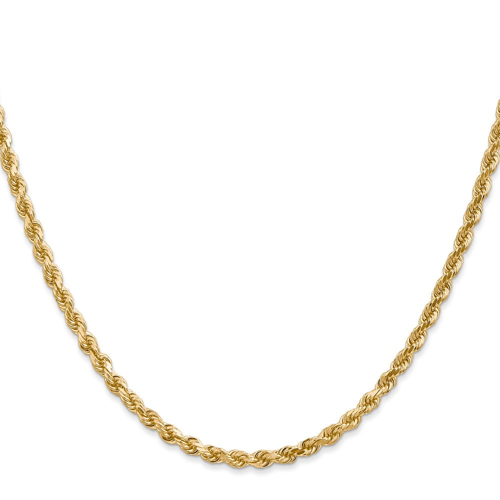 18 Inch 10K White Gold 3mm Diamond Cut Rope Chain Necklace