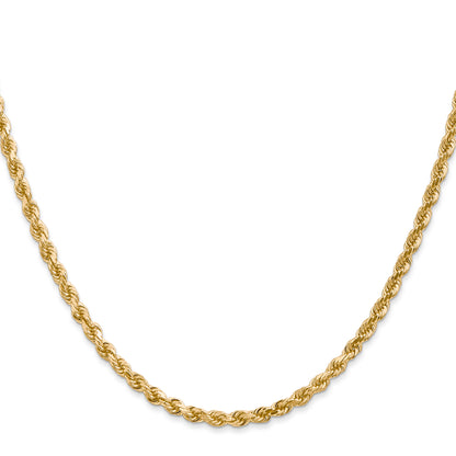 10K White Gold 3mm Diamond Cut Rope Chain