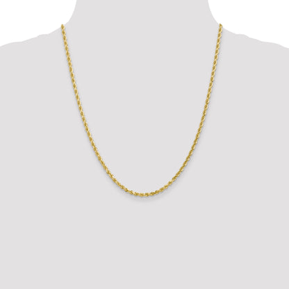 10K White Gold 3mm Diamond Cut Rope Chain