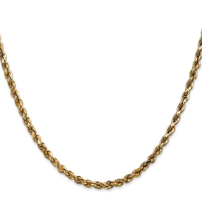 10K White Gold 3.5mm Diamond Cut Rope Chain