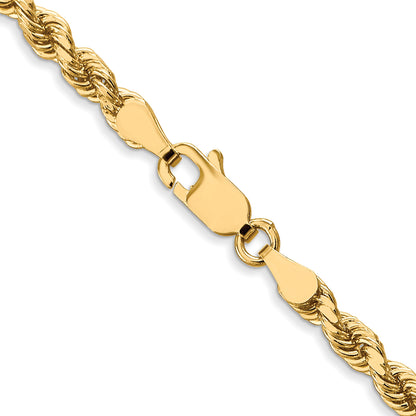 10K White Gold 3.5mm Diamond Cut Rope Chain