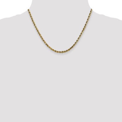 10K White Gold 3.5mm Diamond Cut Rope Chain