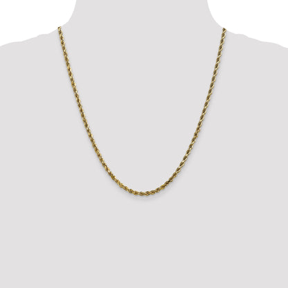 10K White Gold 3.5mm Diamond Cut Rope Chain