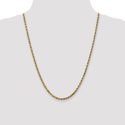 10K White Gold 3.5mm Diamond Cut Rope Chain