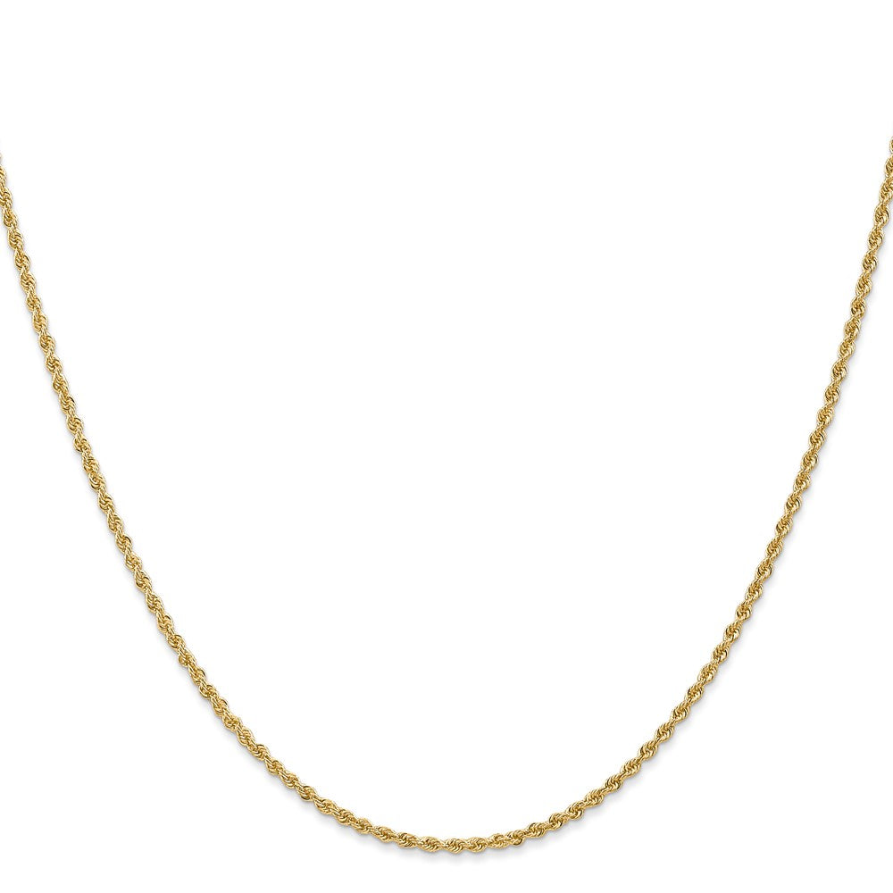 24 Inch 10K Yellow Gold 1.6mm Solid Regular Rope Chain Necklace