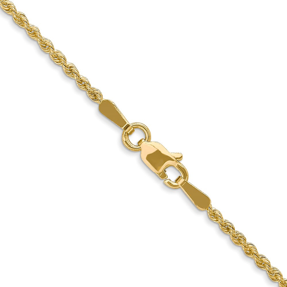 24 Inch 10K Yellow Gold 1.6mm Solid Regular Rope Chain Necklace
