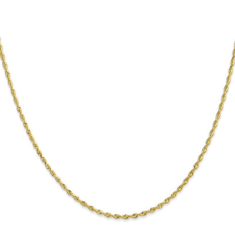22 Inch 10K Yellow Gold 1.85mm D/C Quadruple Rope Chain Necklace