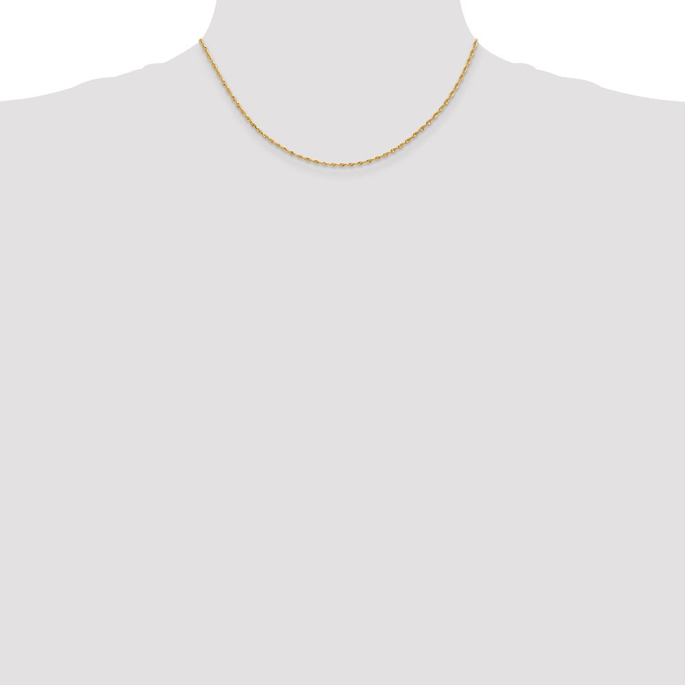 16 Inch 10K Yellow Gold 1.85mm D/C Quadruple Rope Chain Necklace