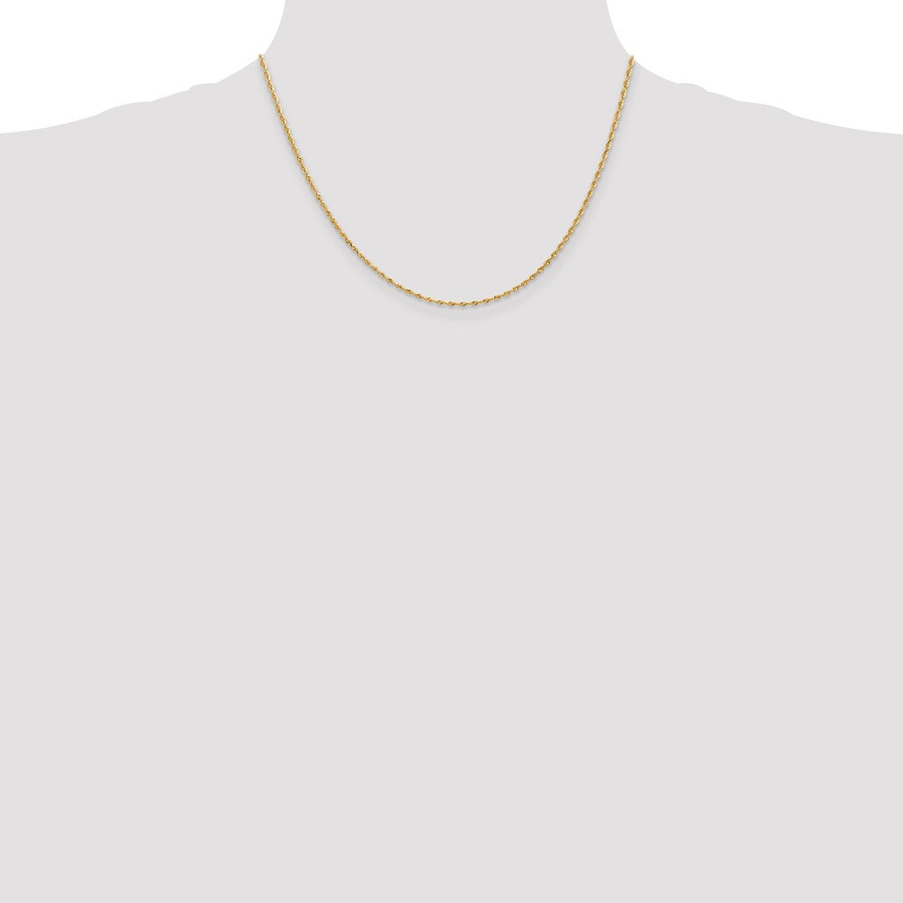 18 Inch 10K Yellow Gold 1.85mm D/C Quadruple Rope Chain Necklace