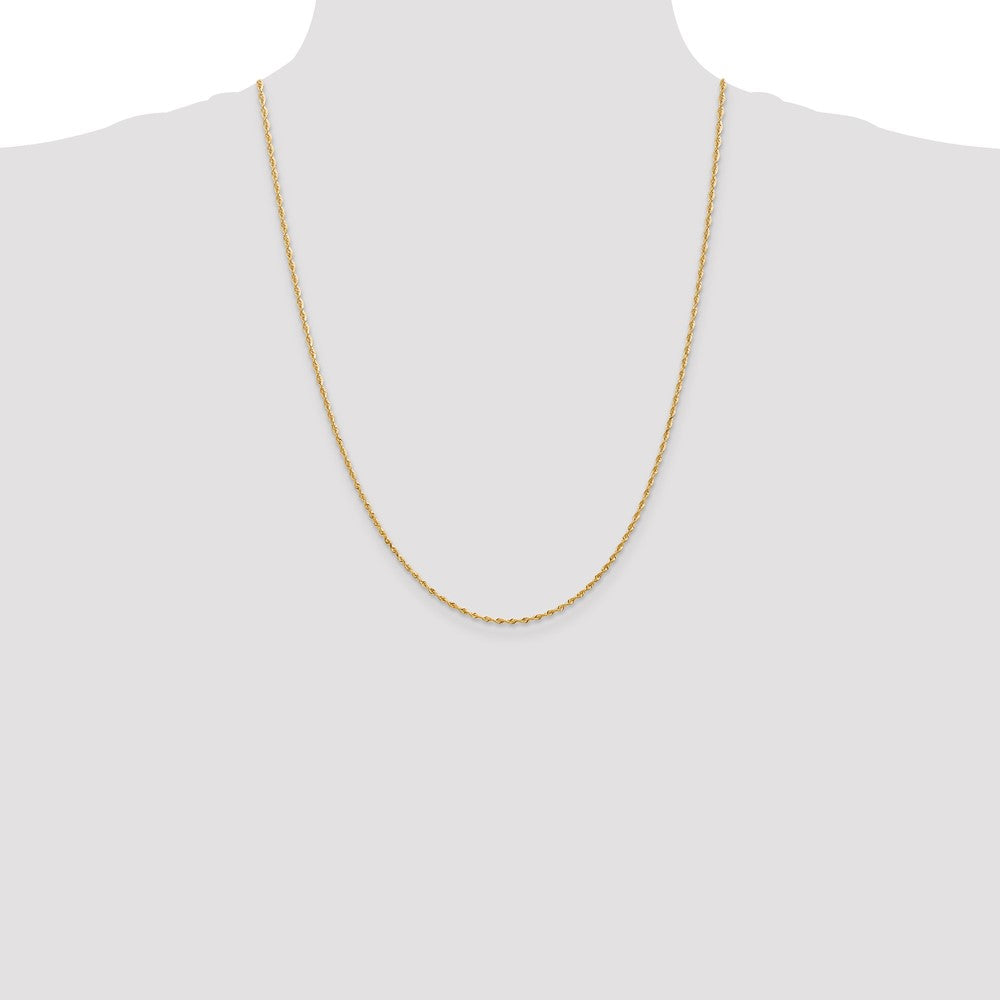 24 Inch 10K Yellow Gold 1.85mm D/C Quadruple Rope Chain Necklace