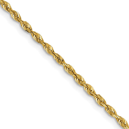 24 Inch 10K Yellow Gold 1.85mm D/C Quadruple Rope Chain Necklace